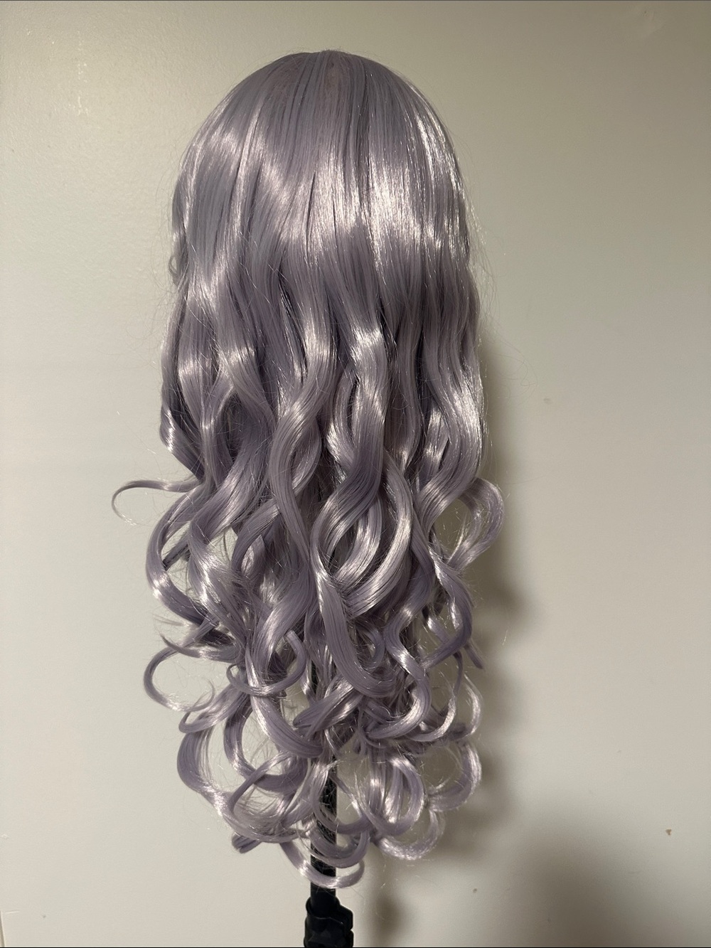 Synthetic Long Curly Lavender-Gray Synthetic Wig